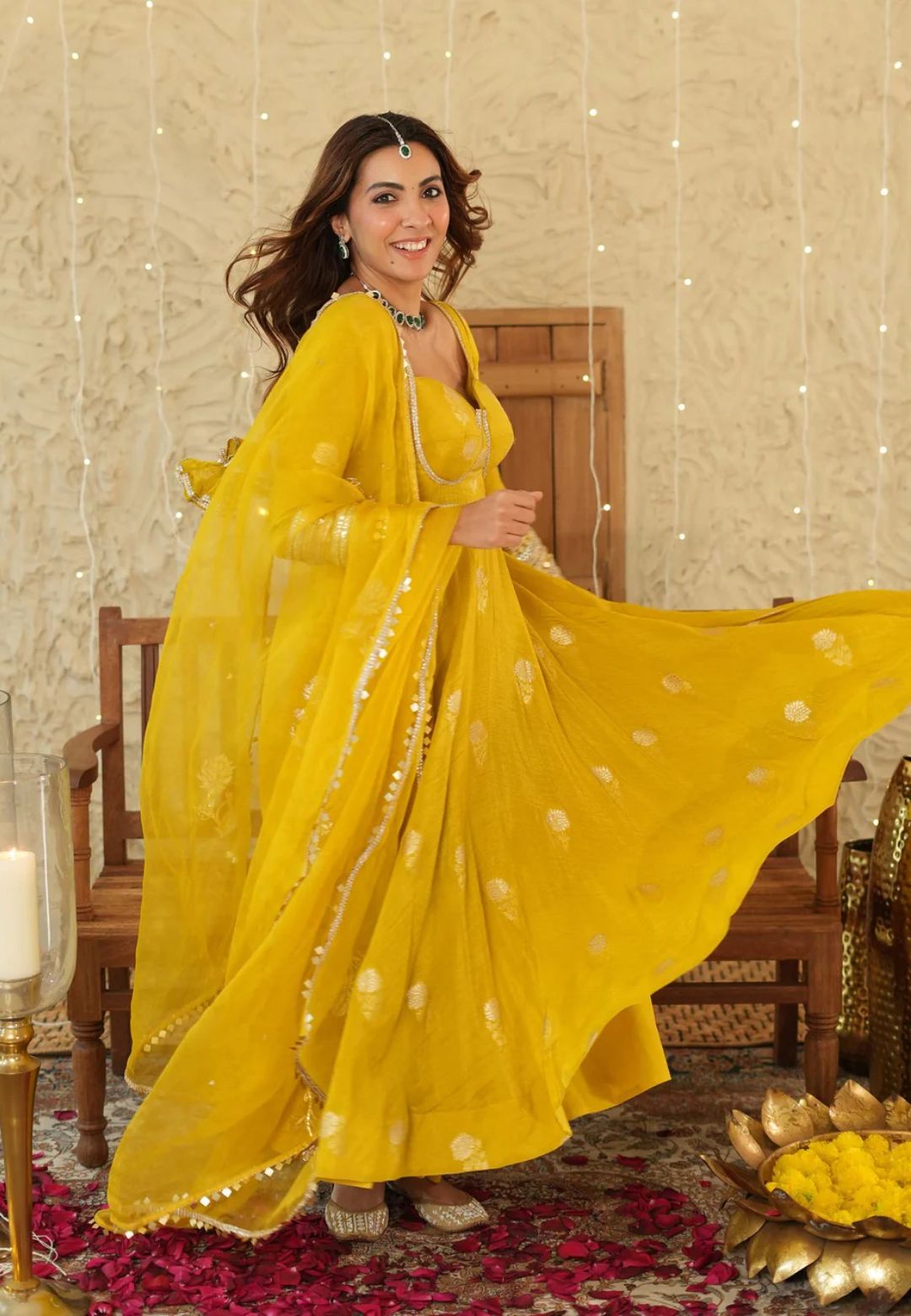 MUSTARD NIKHAAR JACQUARD SUIT SET