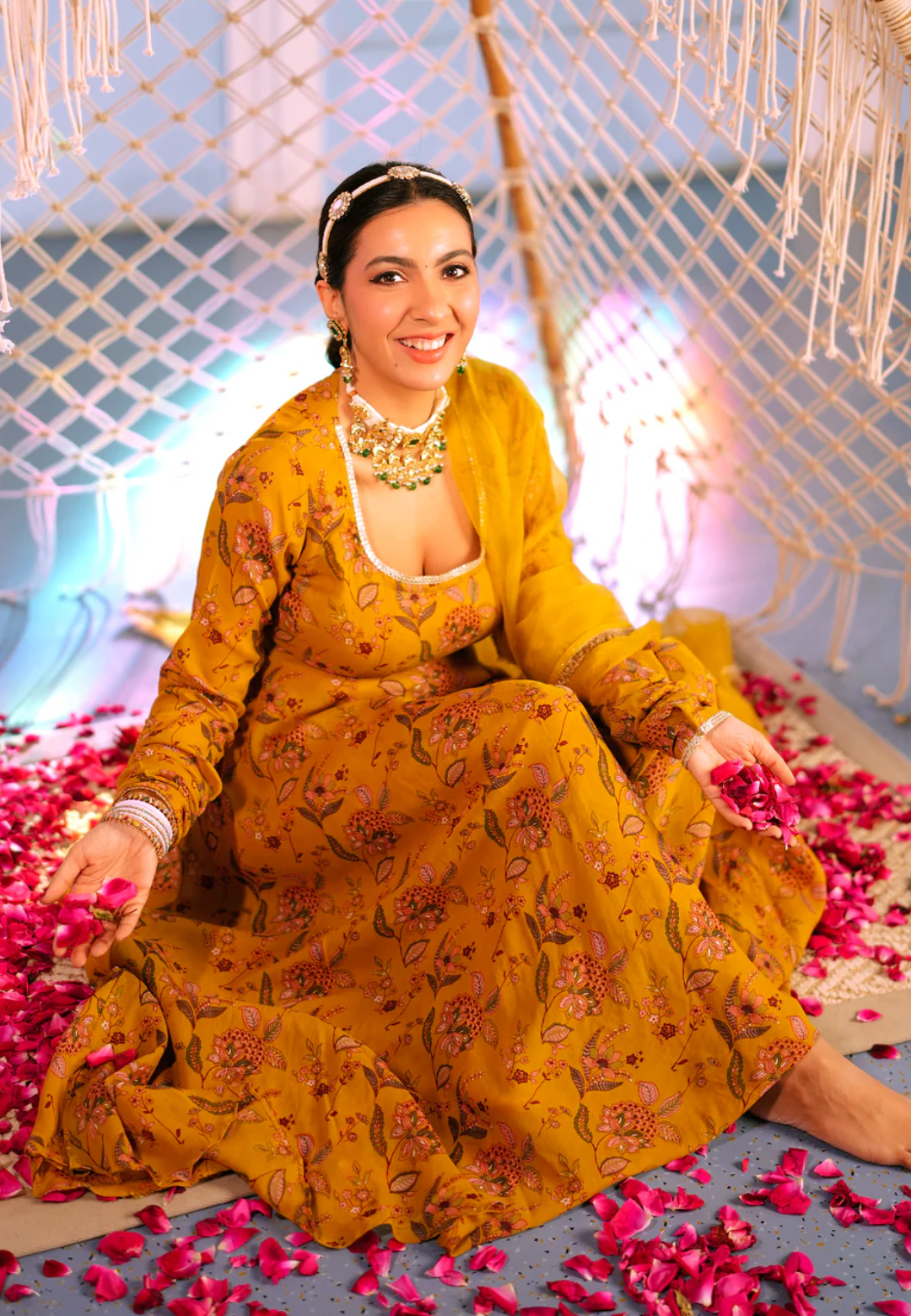 MUSTARD ISHA GEORGETTE SUIT SET