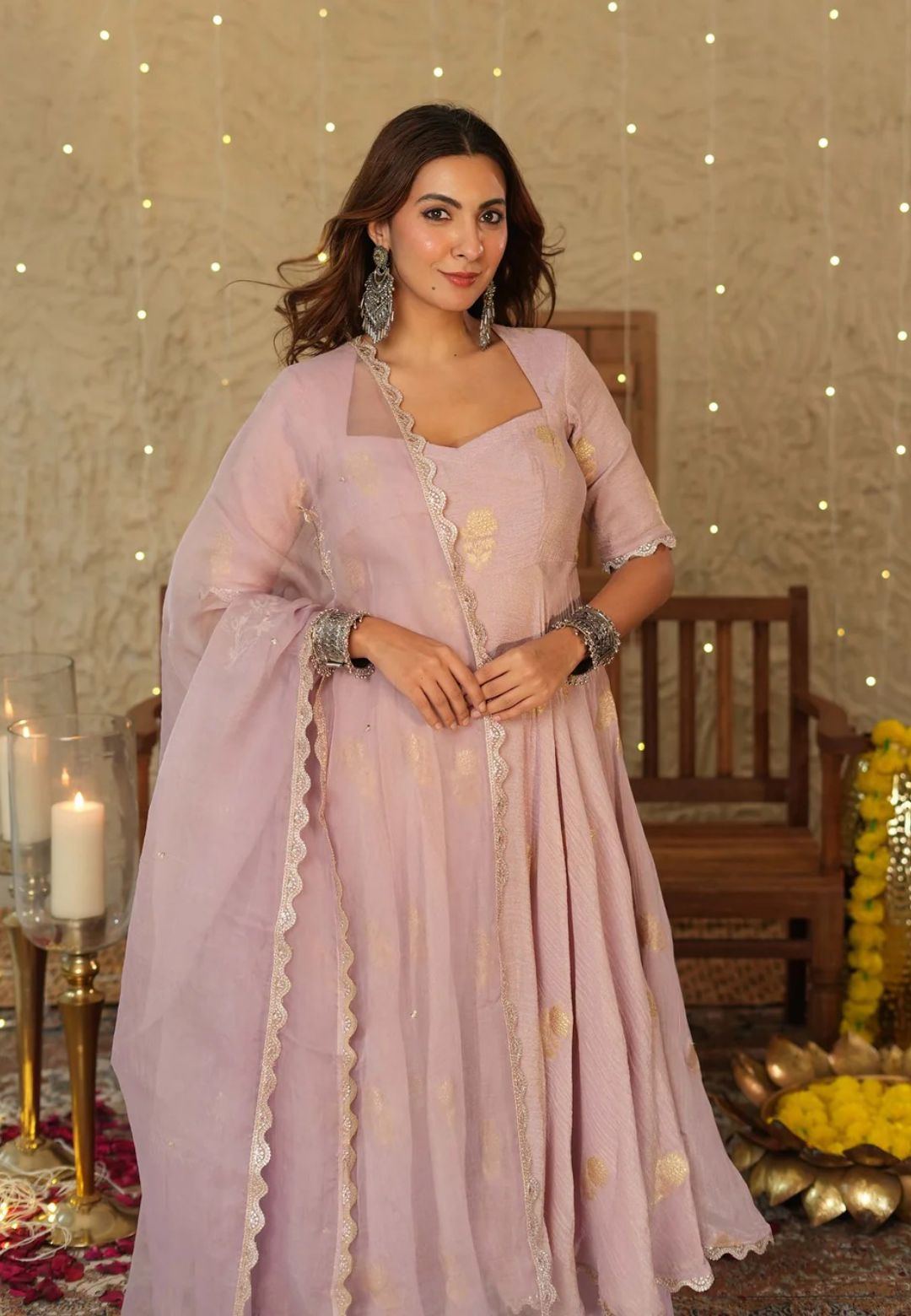 PURPLE LAVENDER AARATI JACQUARD SUIT SET