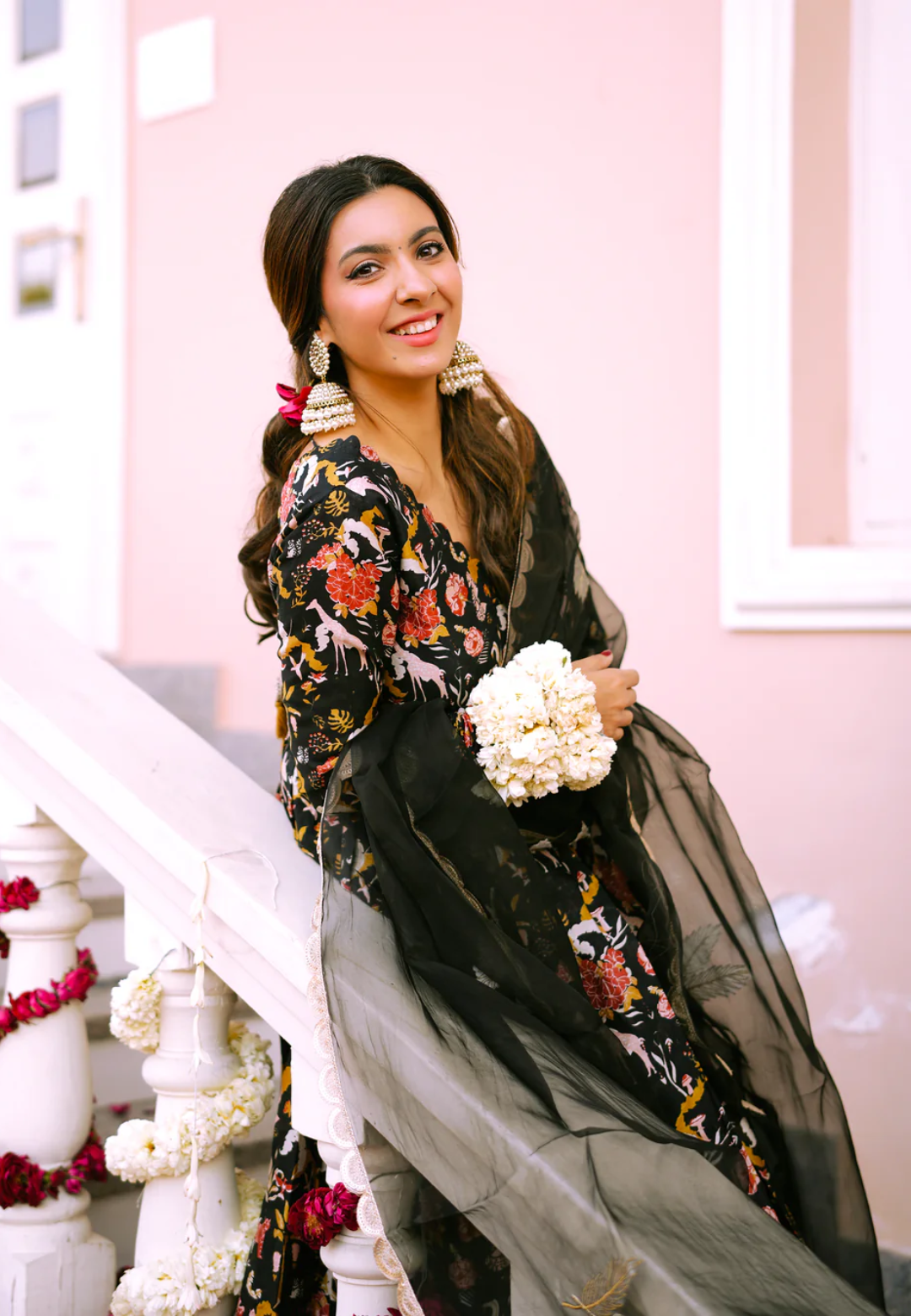 BLACK NAALINI CHANDERI SUIT SET