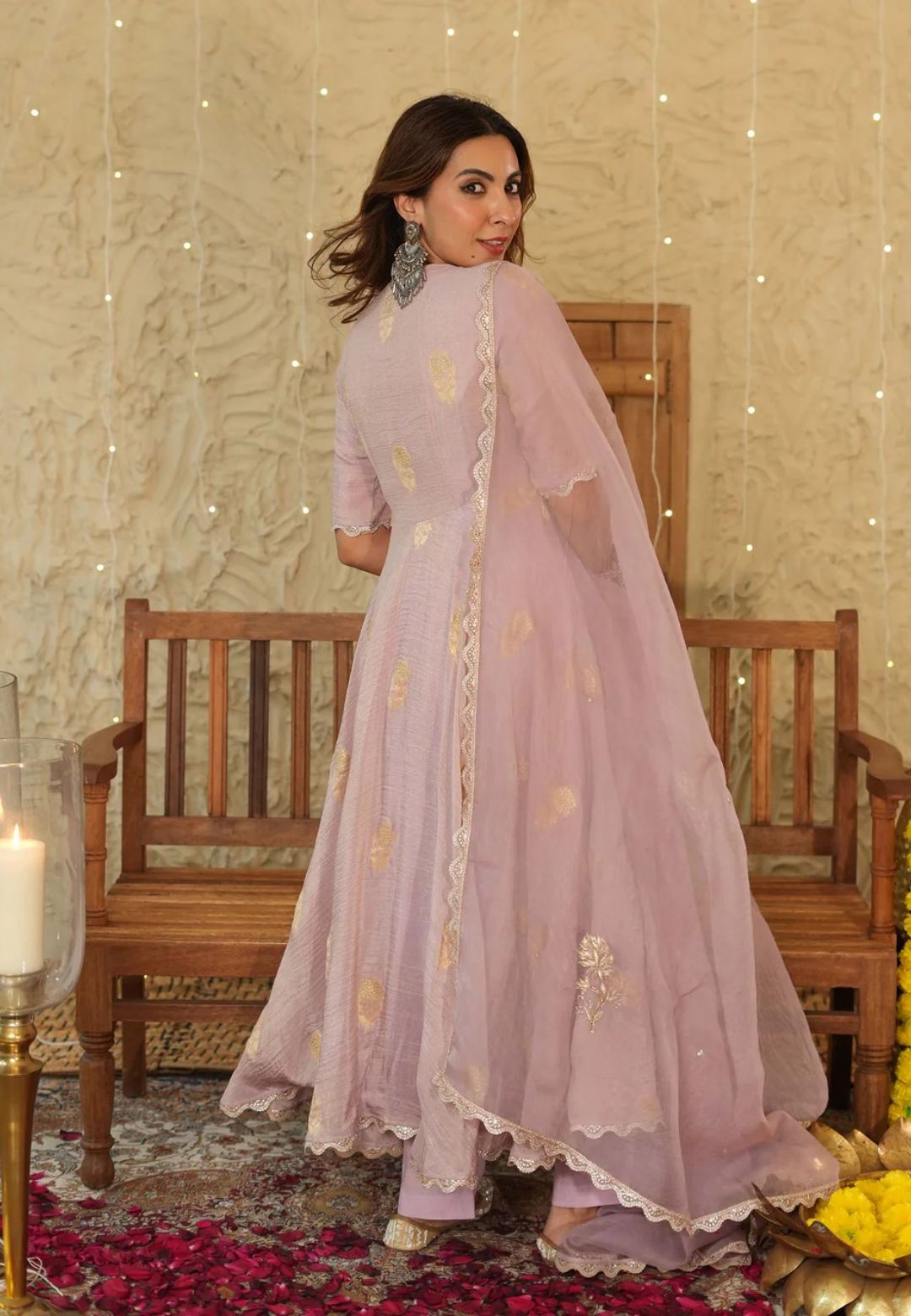 PURPLE LAVENDER AARATI JACQUARD SUIT SET
