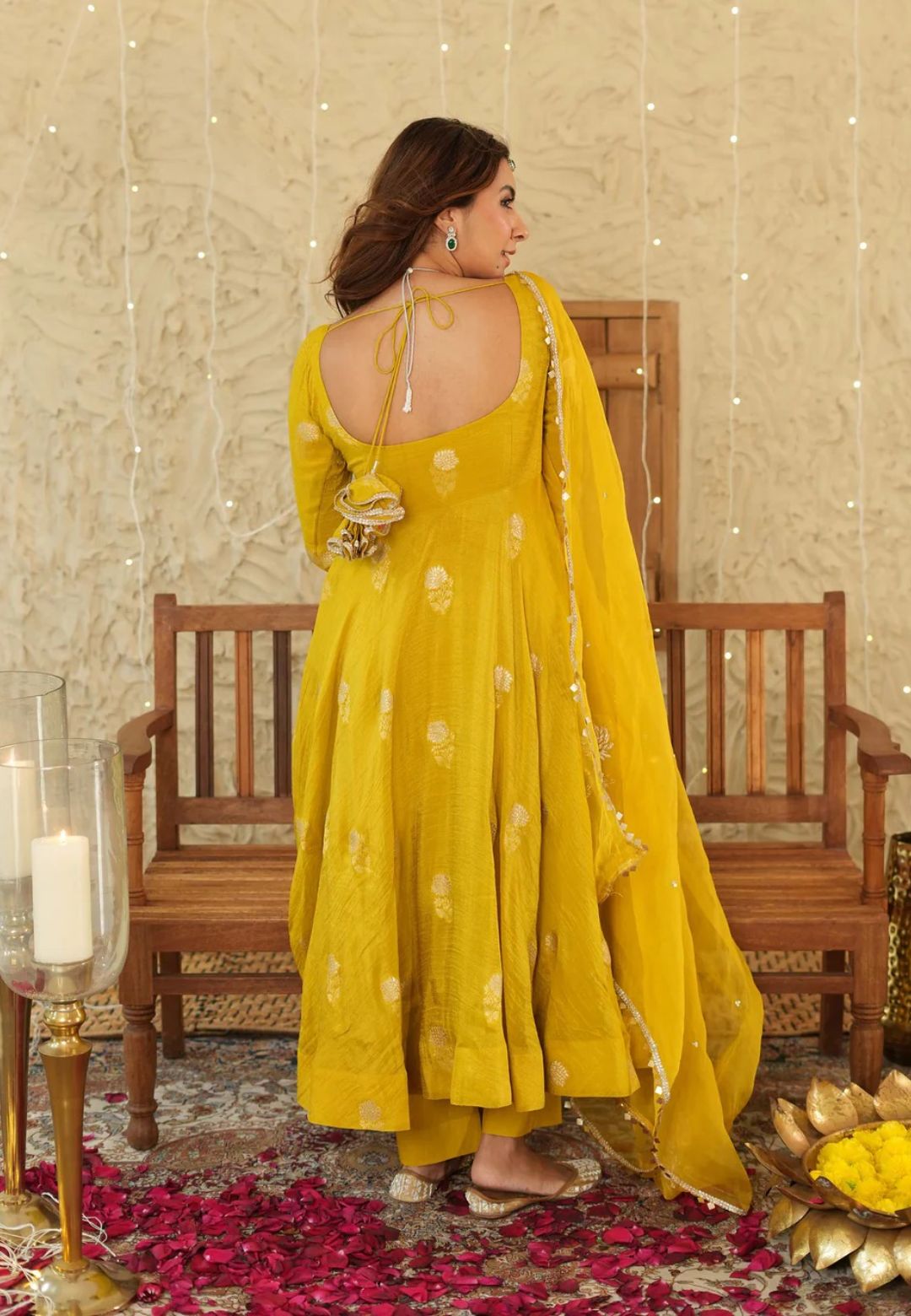 MUSTARD NIKHAAR JACQUARD SUIT SET