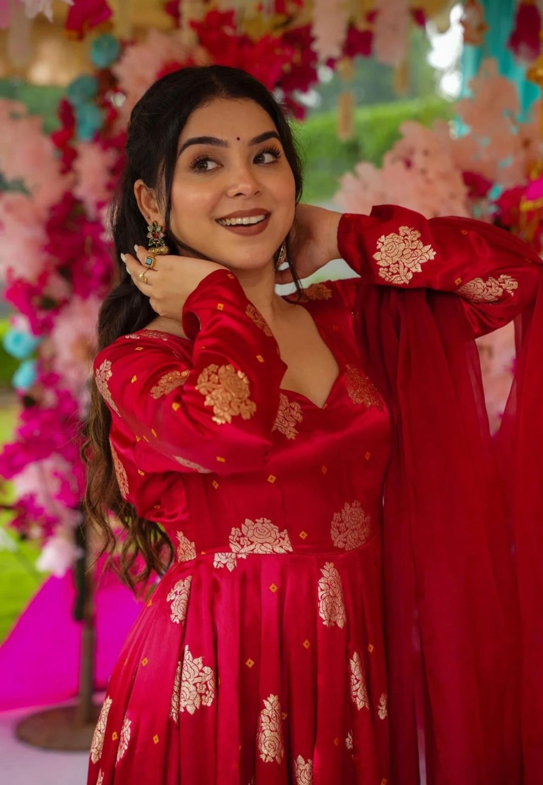 MAROON MIDNIGHT SILK SUIT SET