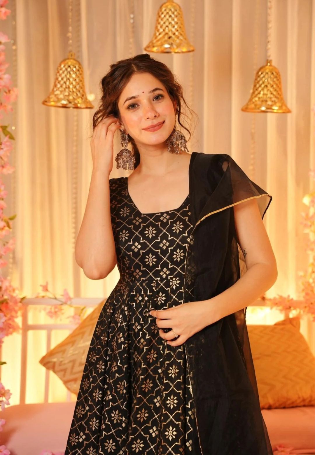 BLACK MIDNIGHT SILK SUIT SET