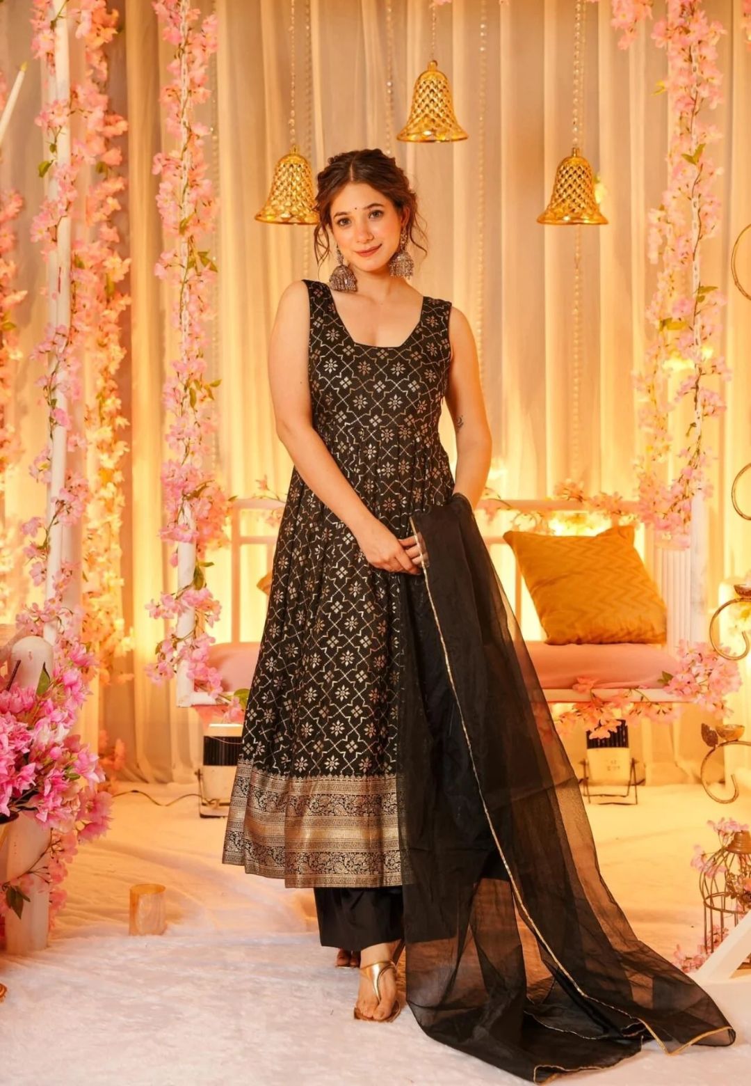 BLACK MIDNIGHT SILK SUIT SET