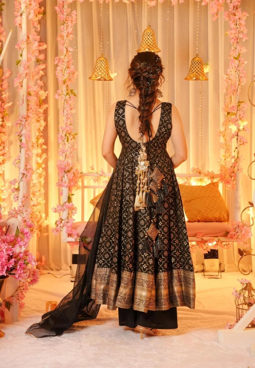 BLACK MIDNIGHT SILK SUIT SET