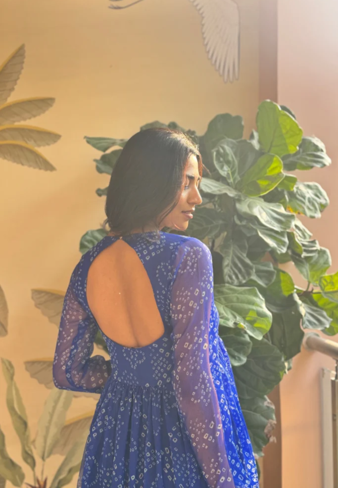 BLUE SWATHI CHIFFON SHARARA SET