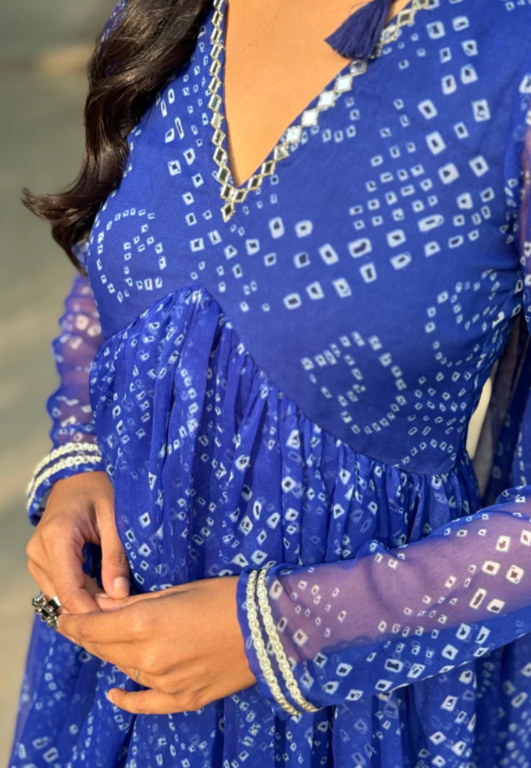 BLUE SWATHI CHIFFON SHARARA SET