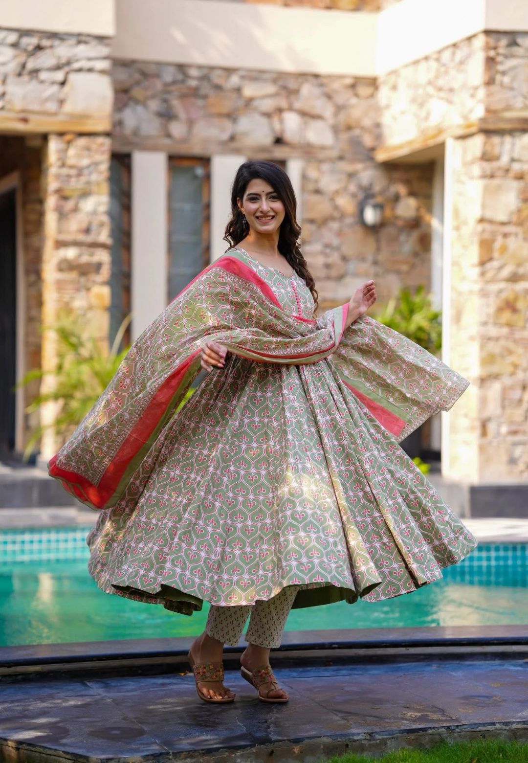 MULTICOLOUR FLORAL COTTON SUIT SET