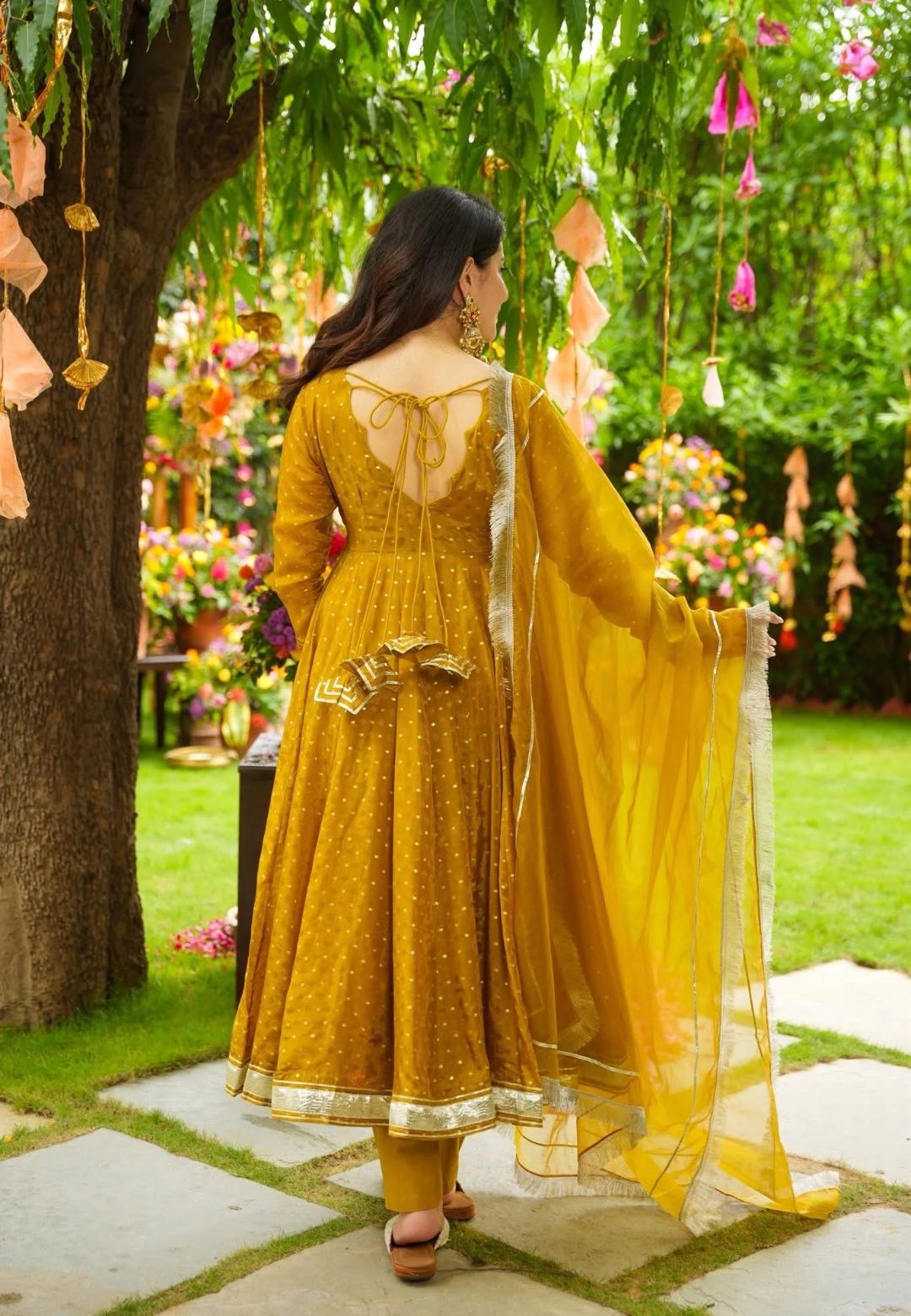 MUSTARD ZESTA ORGANZA SUIT SET