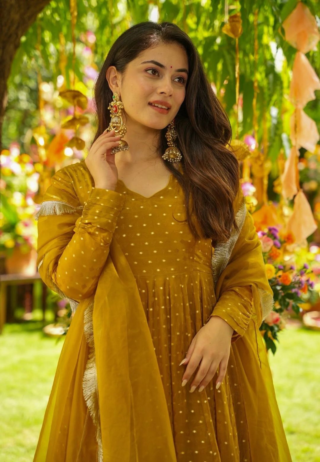 MUSTARD ZESTA ORGANZA SUIT SET