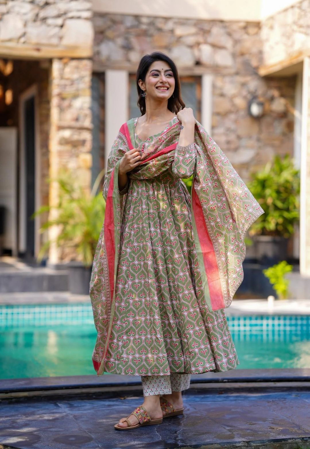 MULTICOLOUR FLORAL COTTON SUIT SET