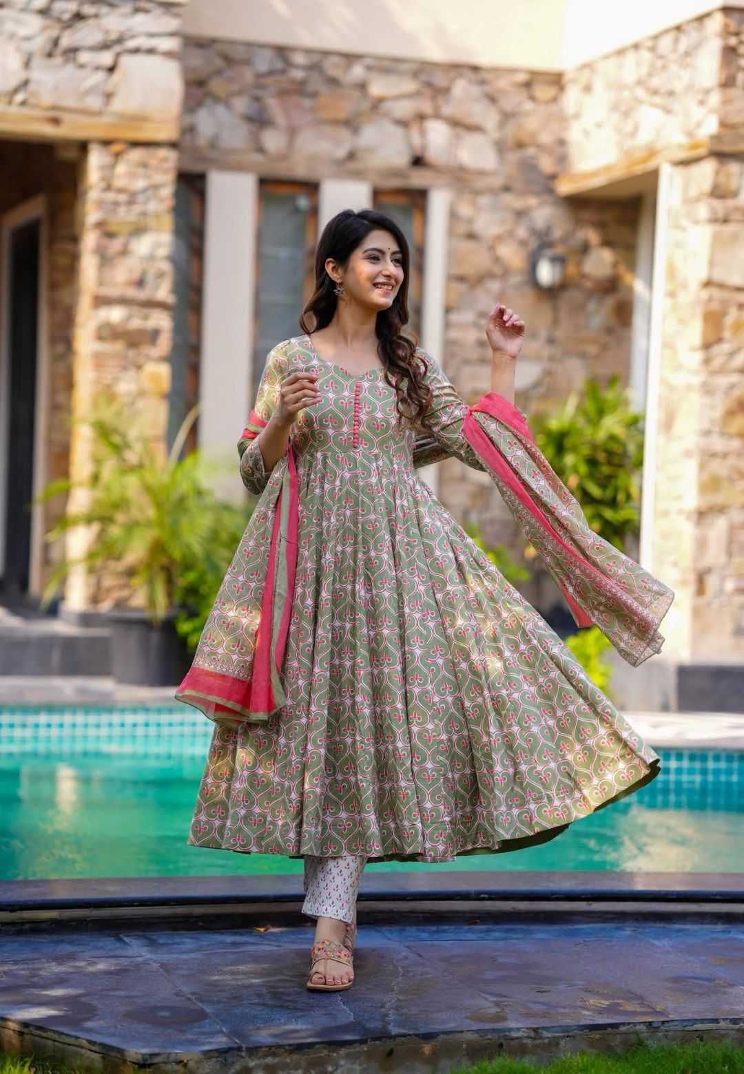 MULTICOLOUR FLORAL COTTON SUIT SET