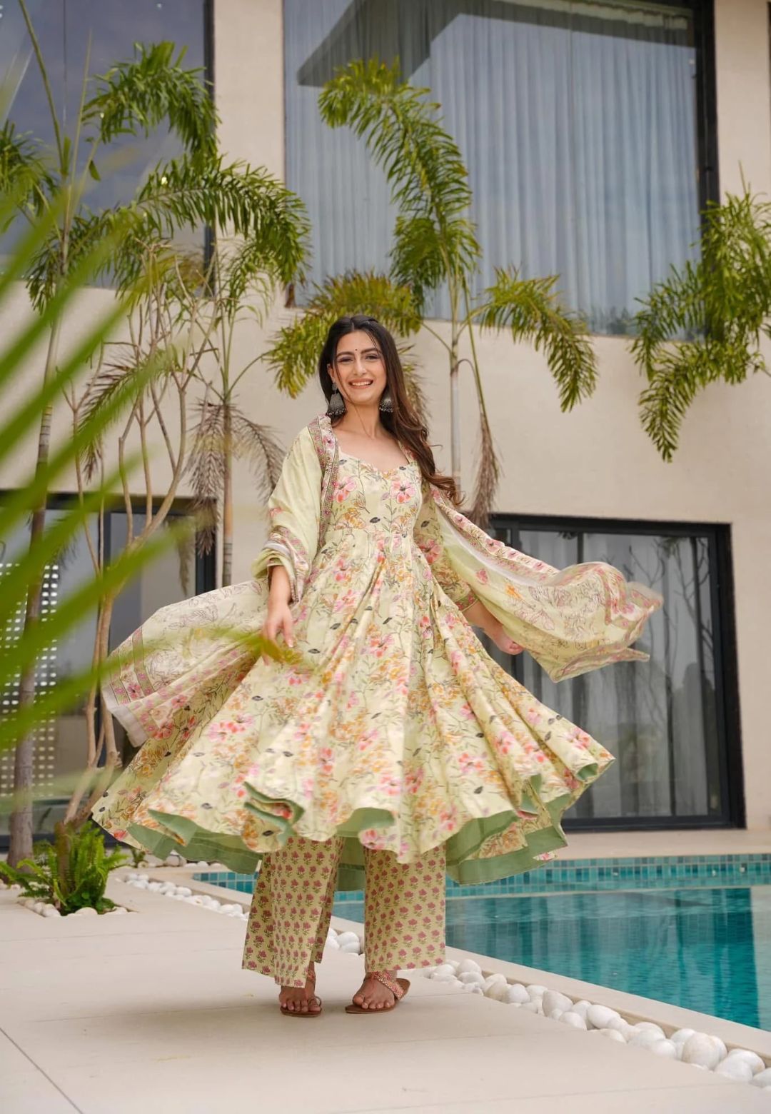 BEIGE DIYA COTTON SUIT SET
