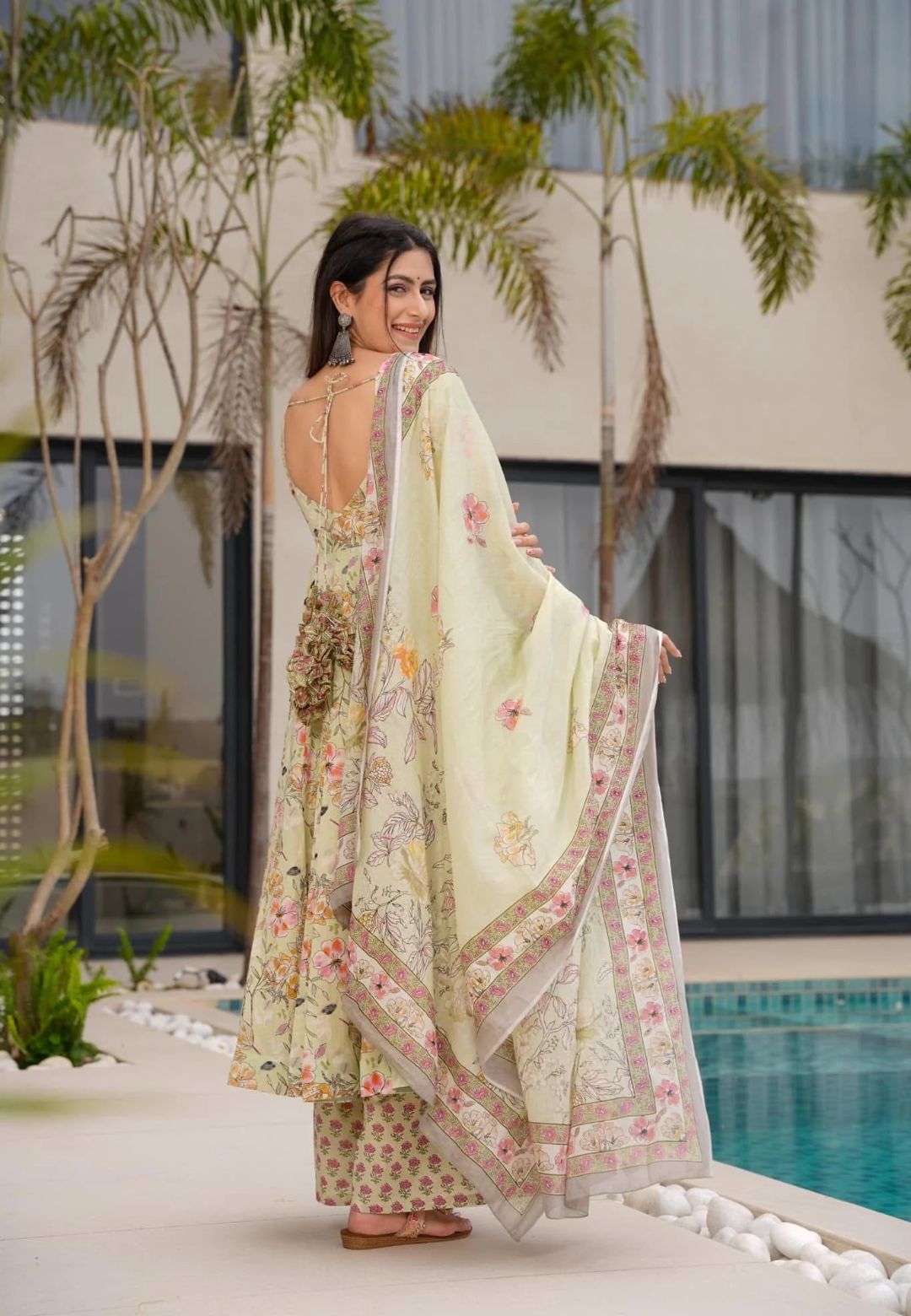 BEIGE DIYA COTTON SUIT SET