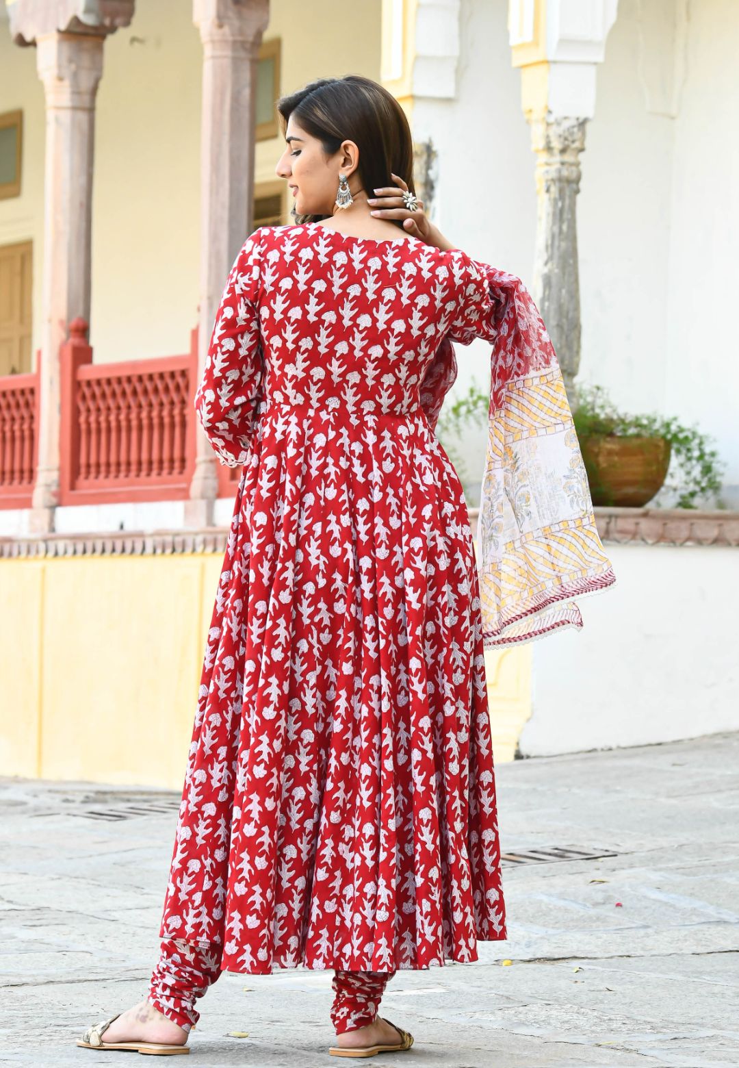 BREEZY RED COTTON SUIT SET