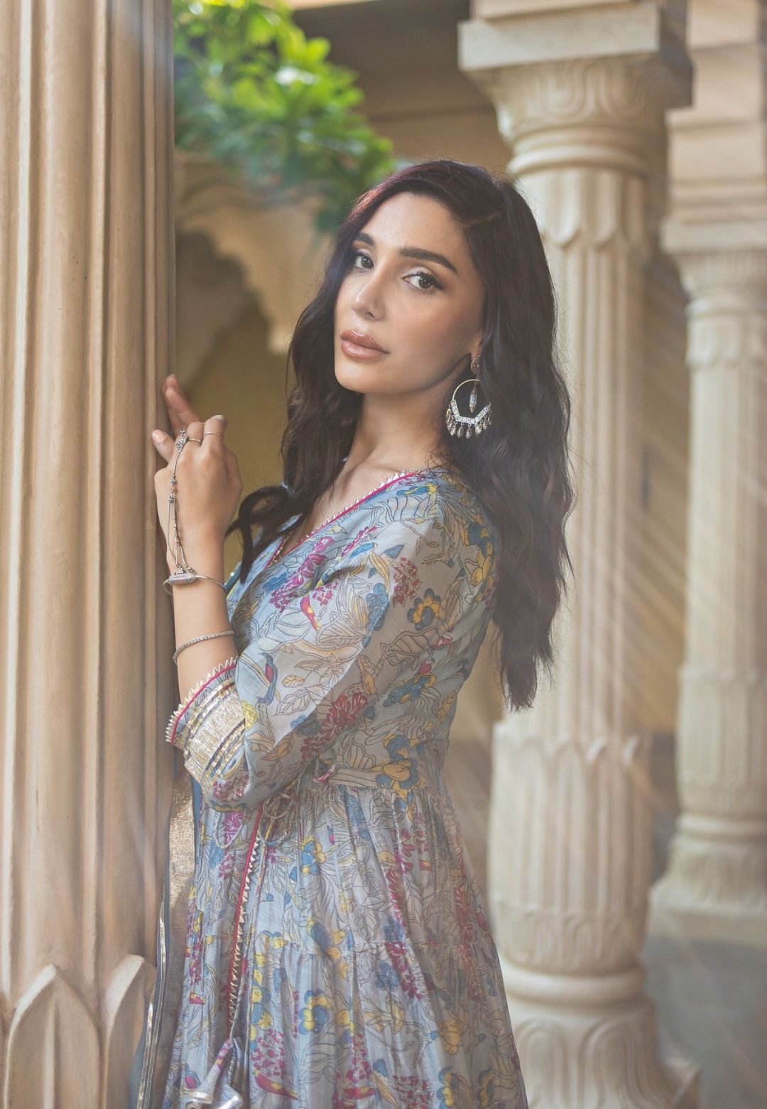 BLUE NOORI CHANDERI SUIT SET