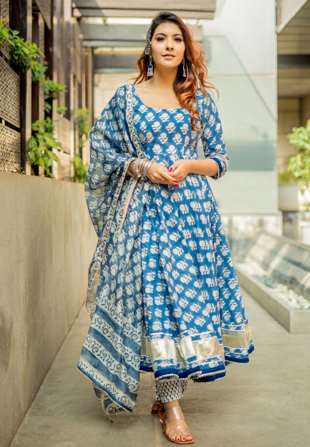 WINDY BLUE INDIGO COTTON SUIT SET