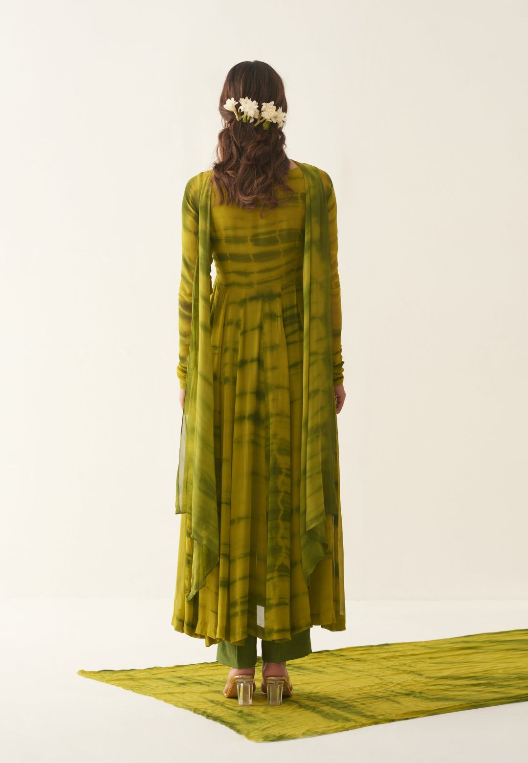 GREEN SHIBORI SUIT SET