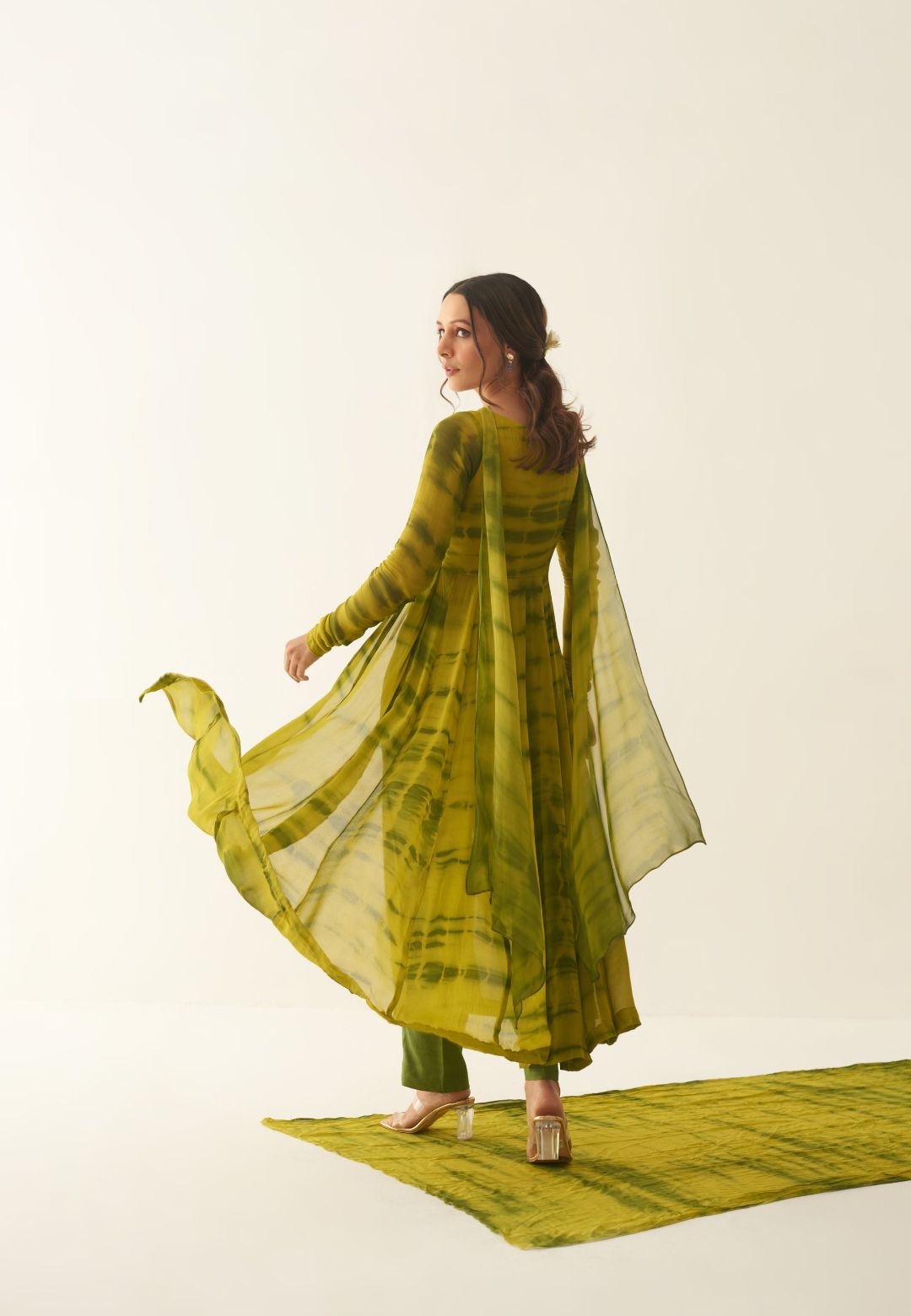 GREEN SHIBORI SUIT SET
