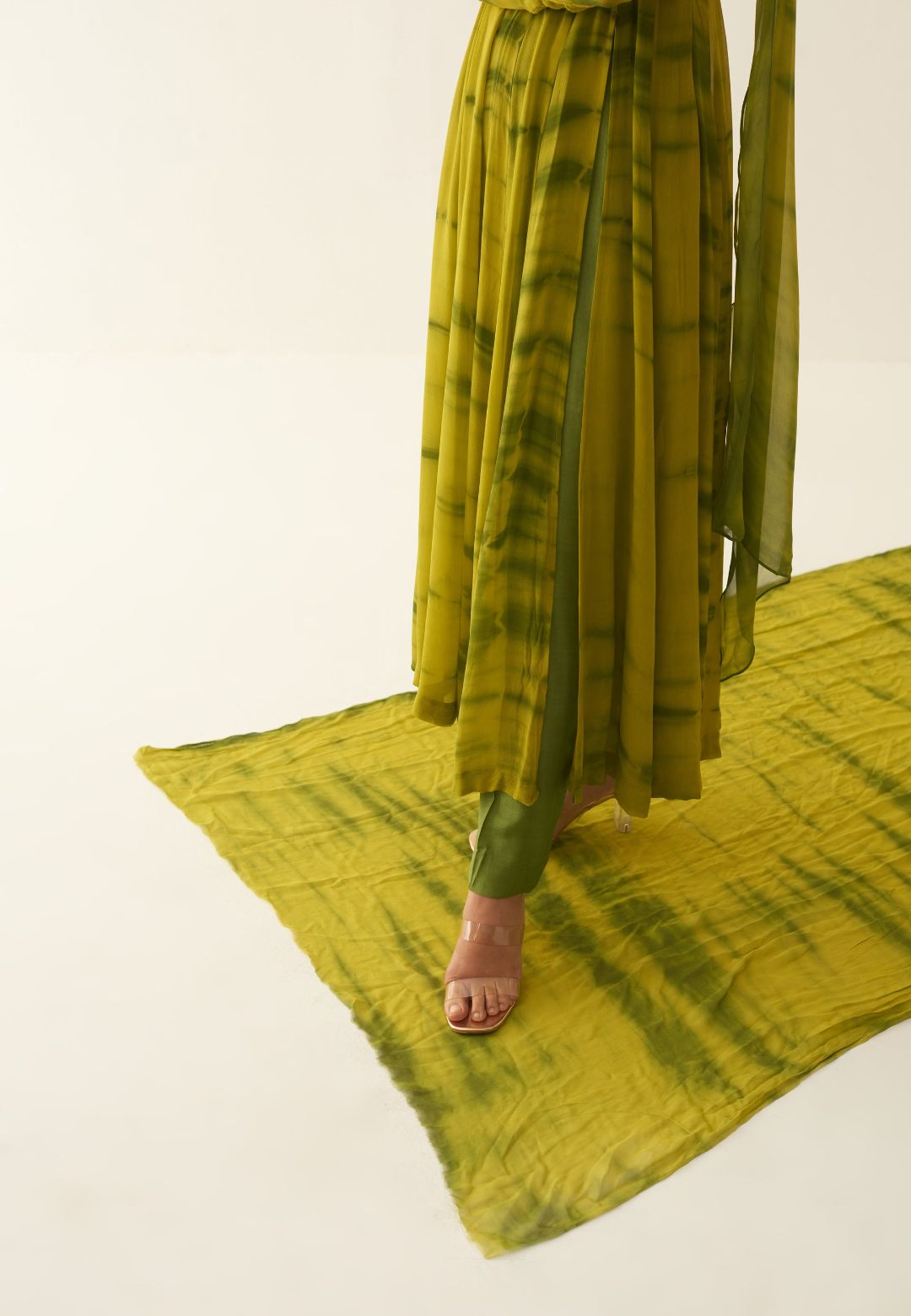 GREEN SHIBORI SUIT SET