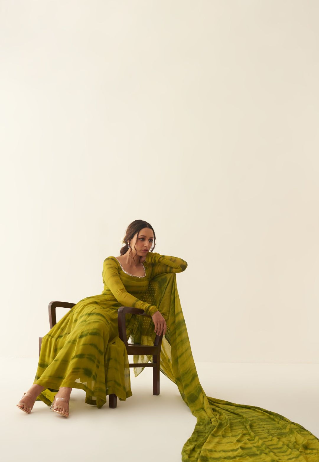 GREEN SHIBORI SUIT SET