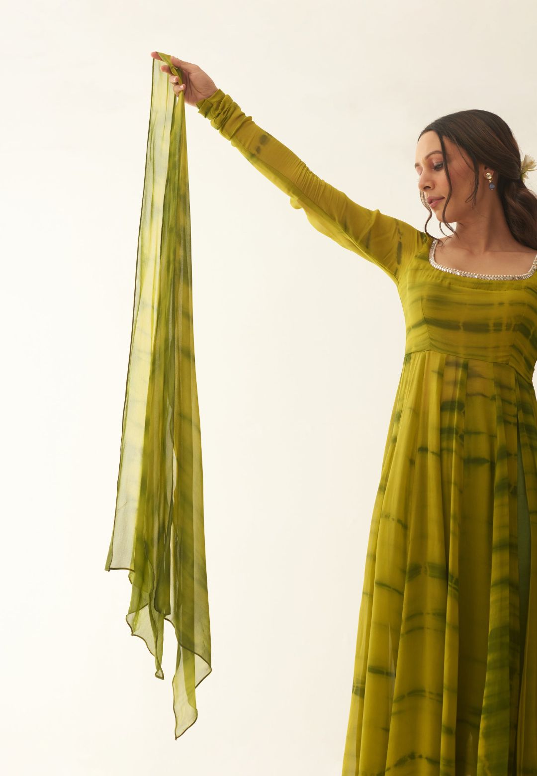 GREEN SHIBORI SUIT SET