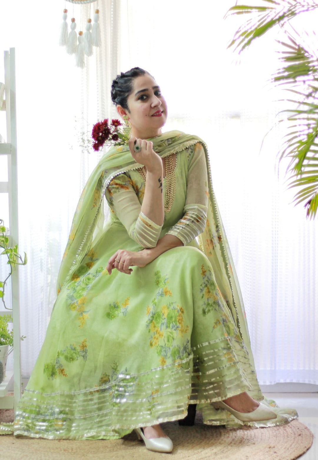 MINT GREEN CHIFFON SUIT SET