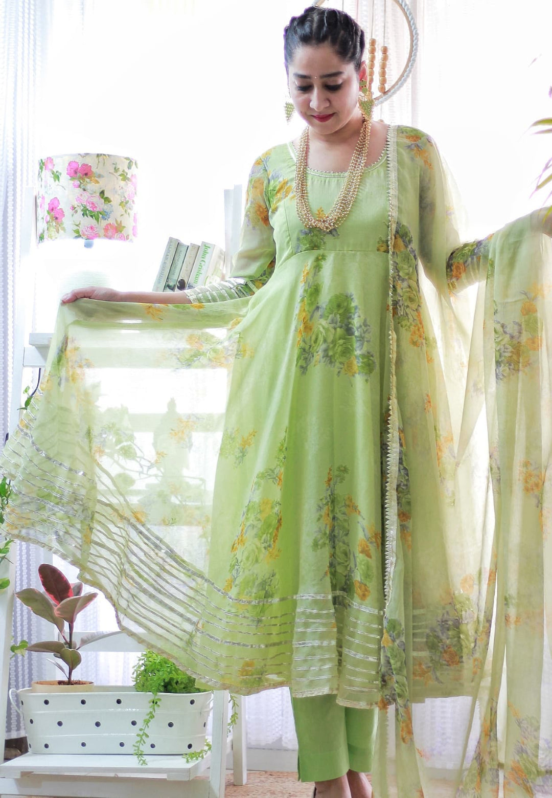 MINT GREEN CHIFFON SUIT SET