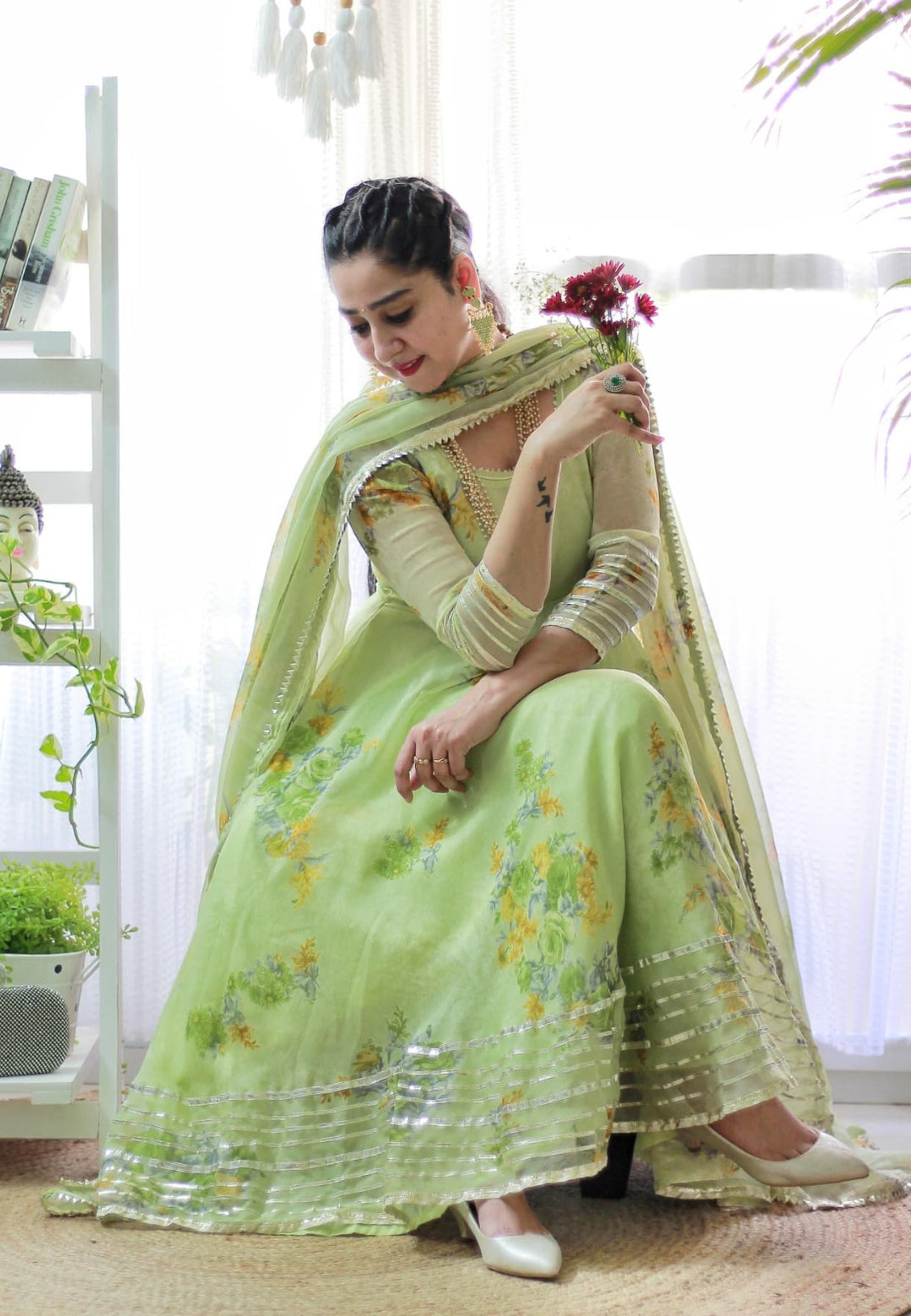 MINT GREEN CHIFFON SUIT SET