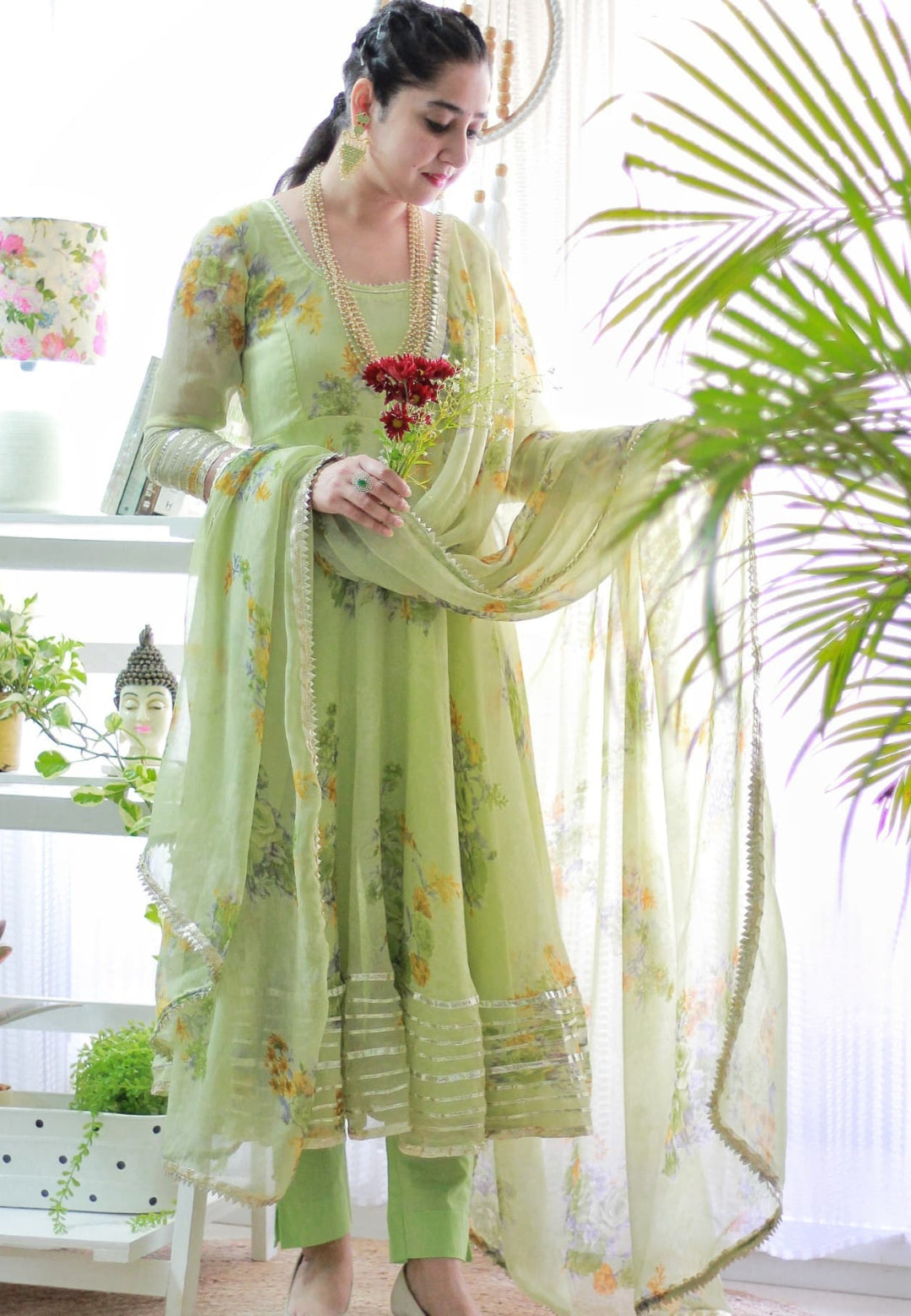 MINT GREEN CHIFFON SUIT SET