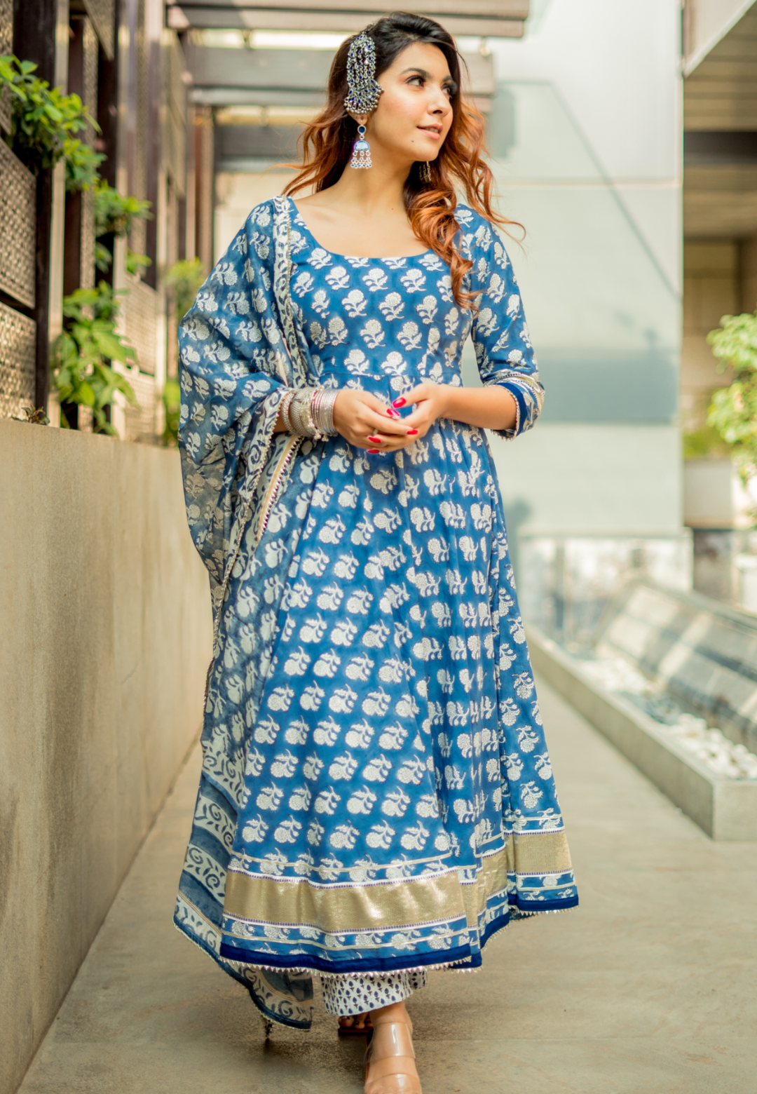 WINDY BLUE INDIGO COTTON SUIT SET