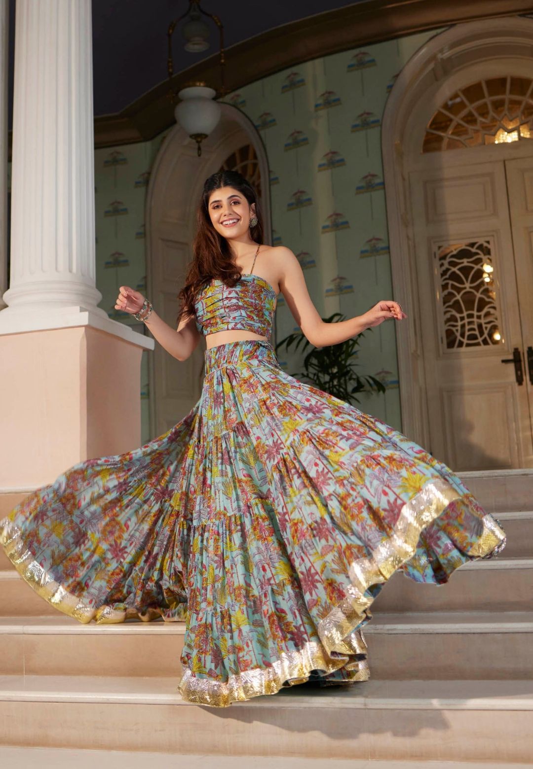 ZAHIRA CHANDERI LEHENGA SET