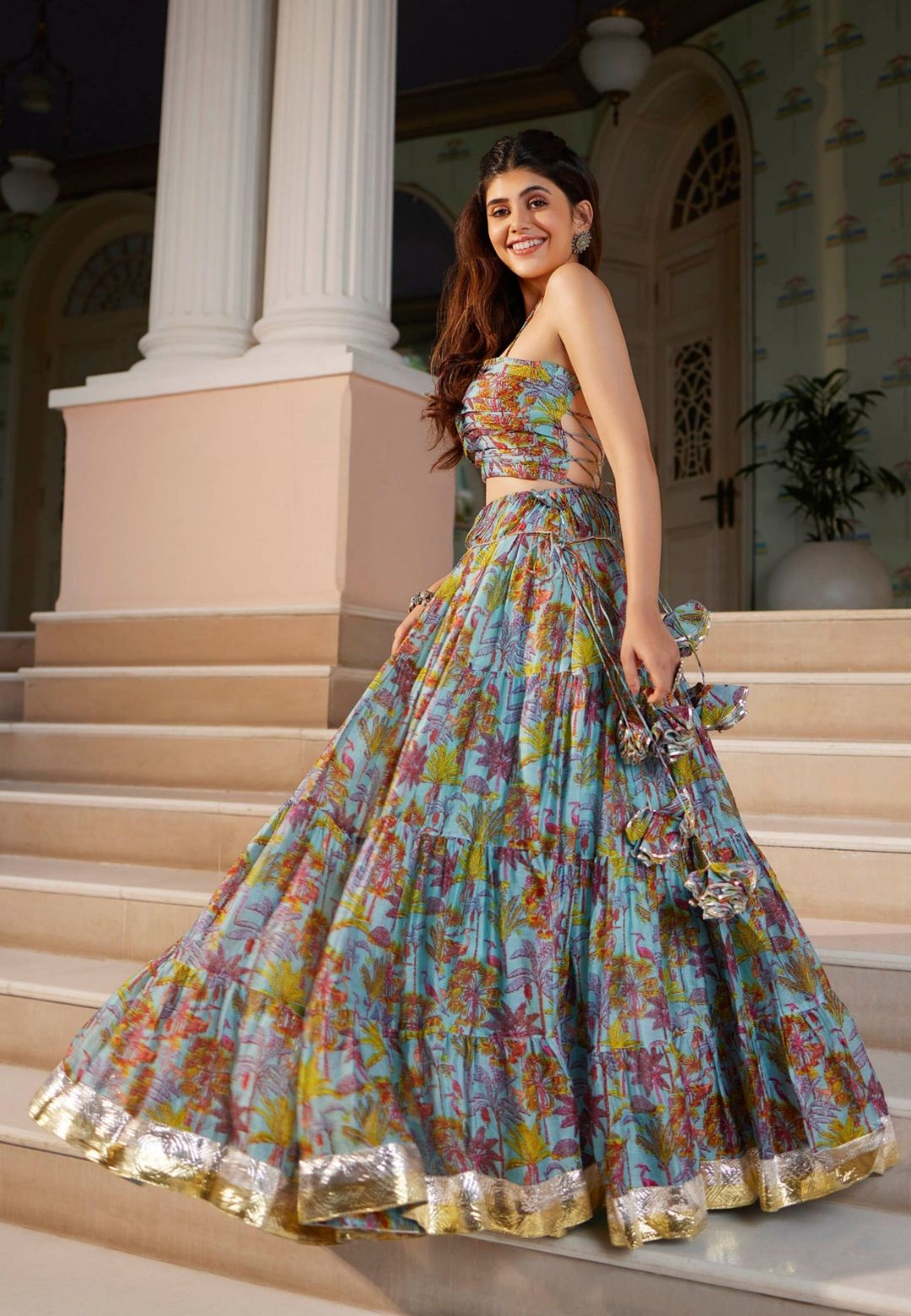 ZAHIRA CHANDERI LEHENGA SET