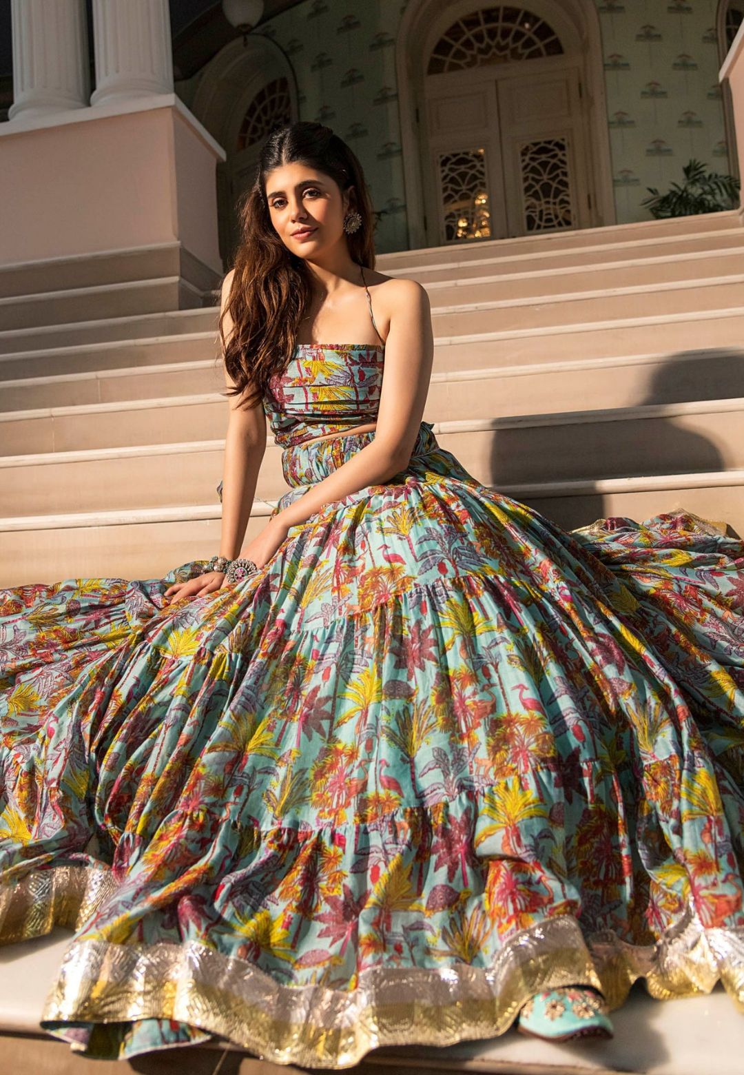 ZAHIRA CHANDERI LEHENGA SET