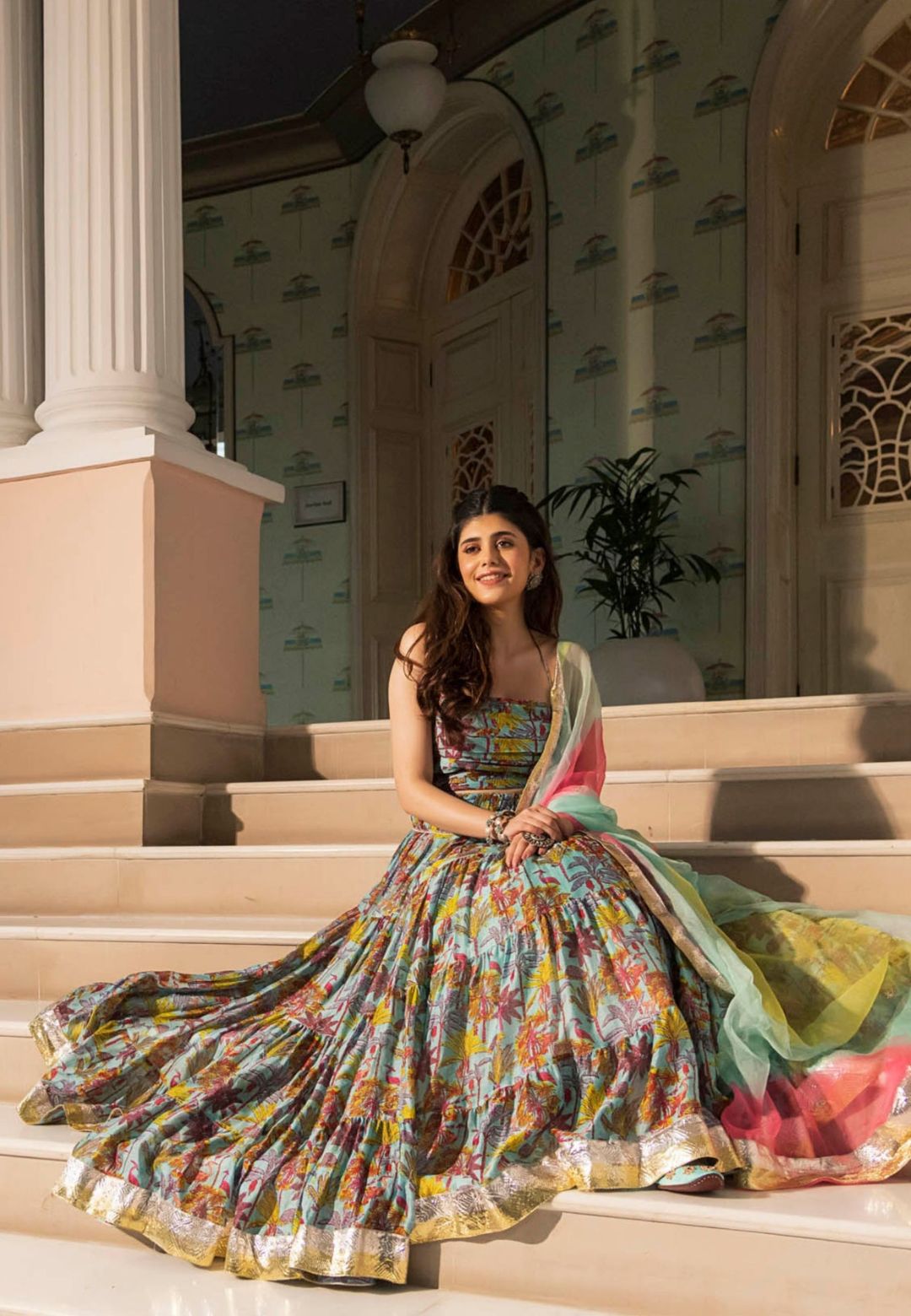 ZAHIRA CHANDERI LEHENGA SET