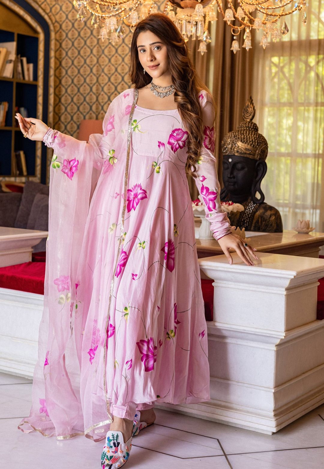 PINK AVARARI CHANDERI SUIT SET