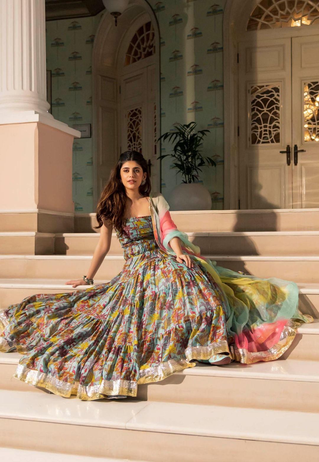 ZAHIRA CHANDERI LEHENGA SET