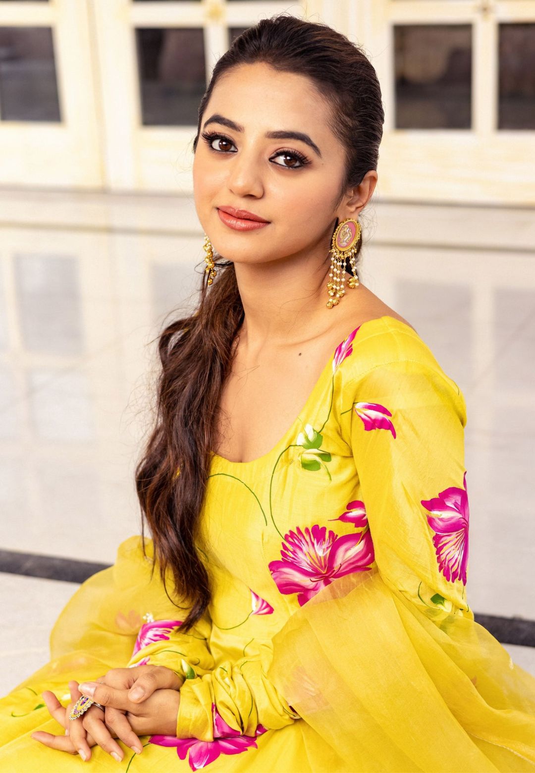 YELLOW MALA COTTON SILK SUIT SET