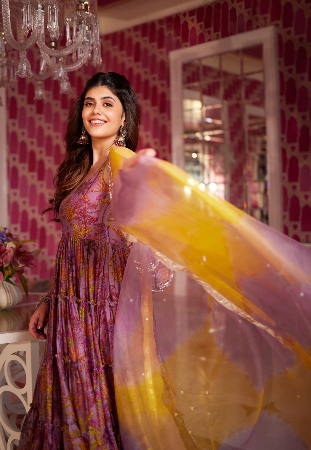 LILAC ZIYA TIERED ANARKALI SUIT SET