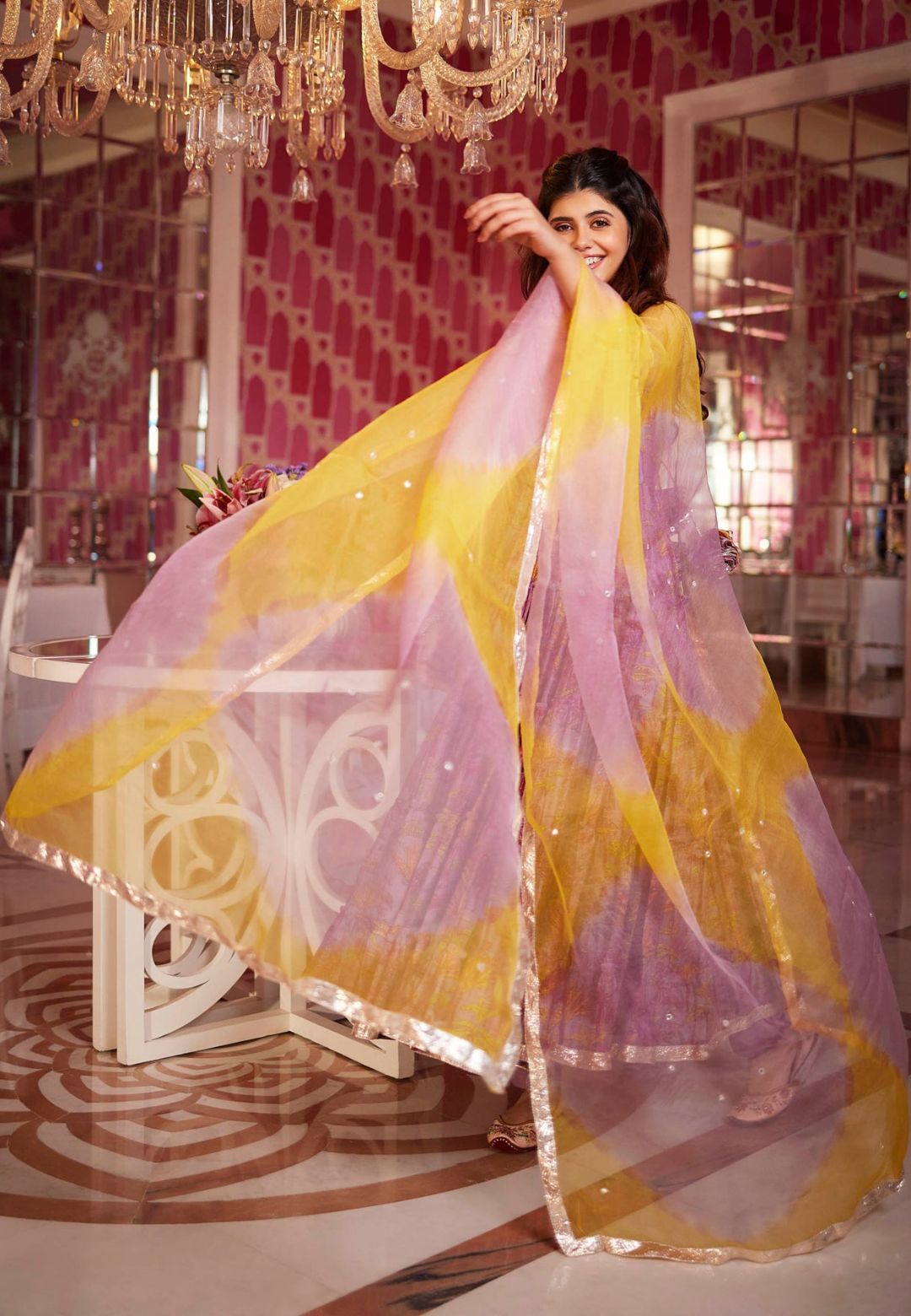 LILAC ZIYA TIERED ANARKALI SUIT SET