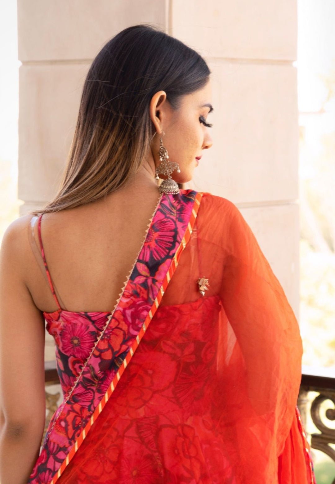 TARA ORANGE FLORAL SUIT SET