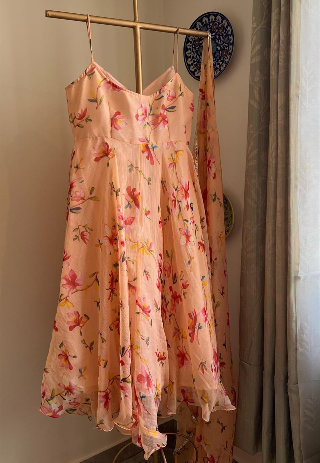 PEACH CHIFFON SUIT SET