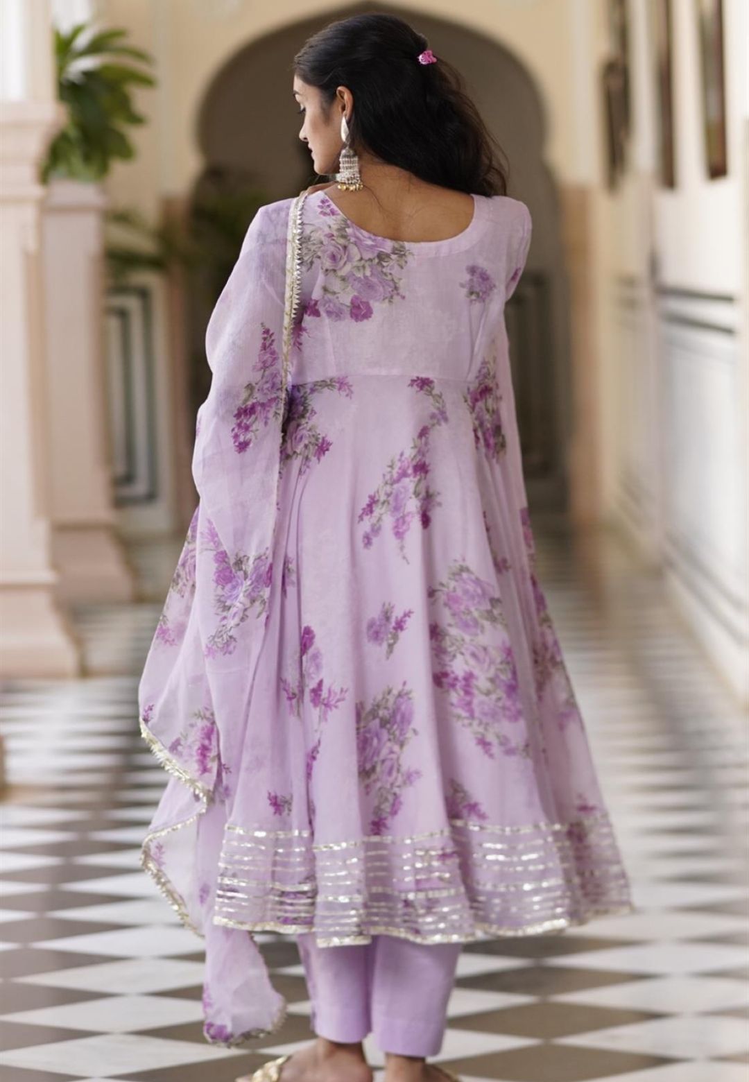 GULABI LILAC ANARKALI SUIT SET