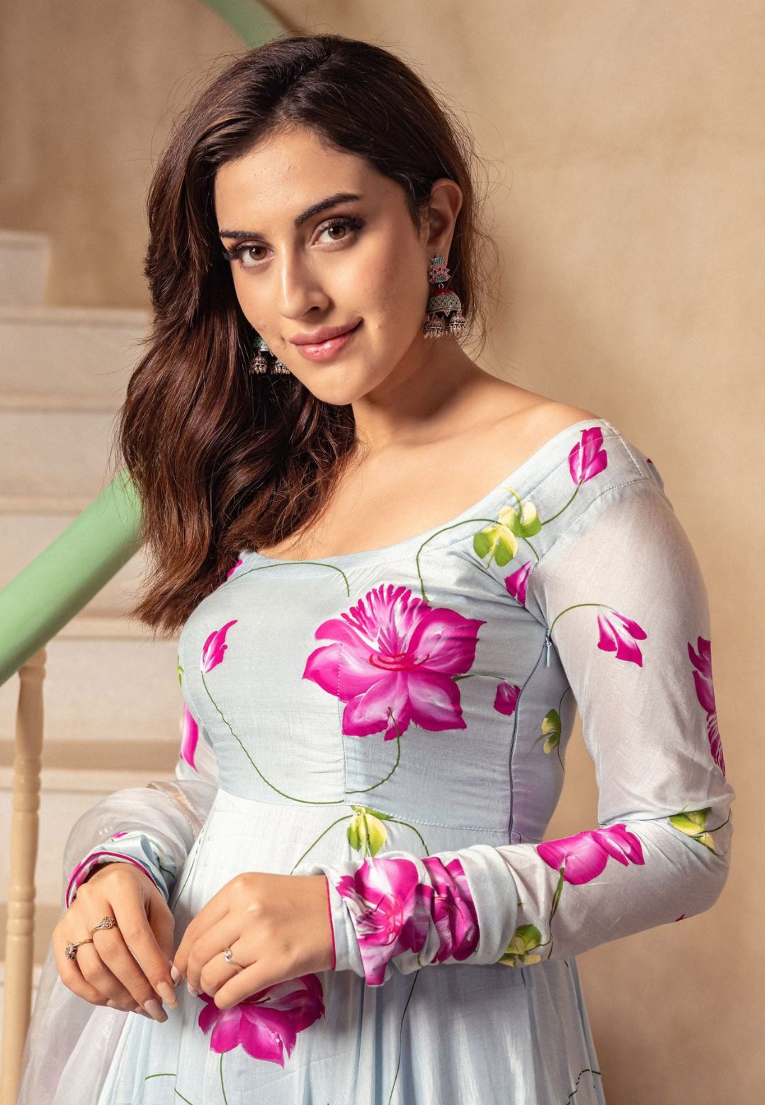 STONE BLUE VARARI COTTON SILK SUIT SET