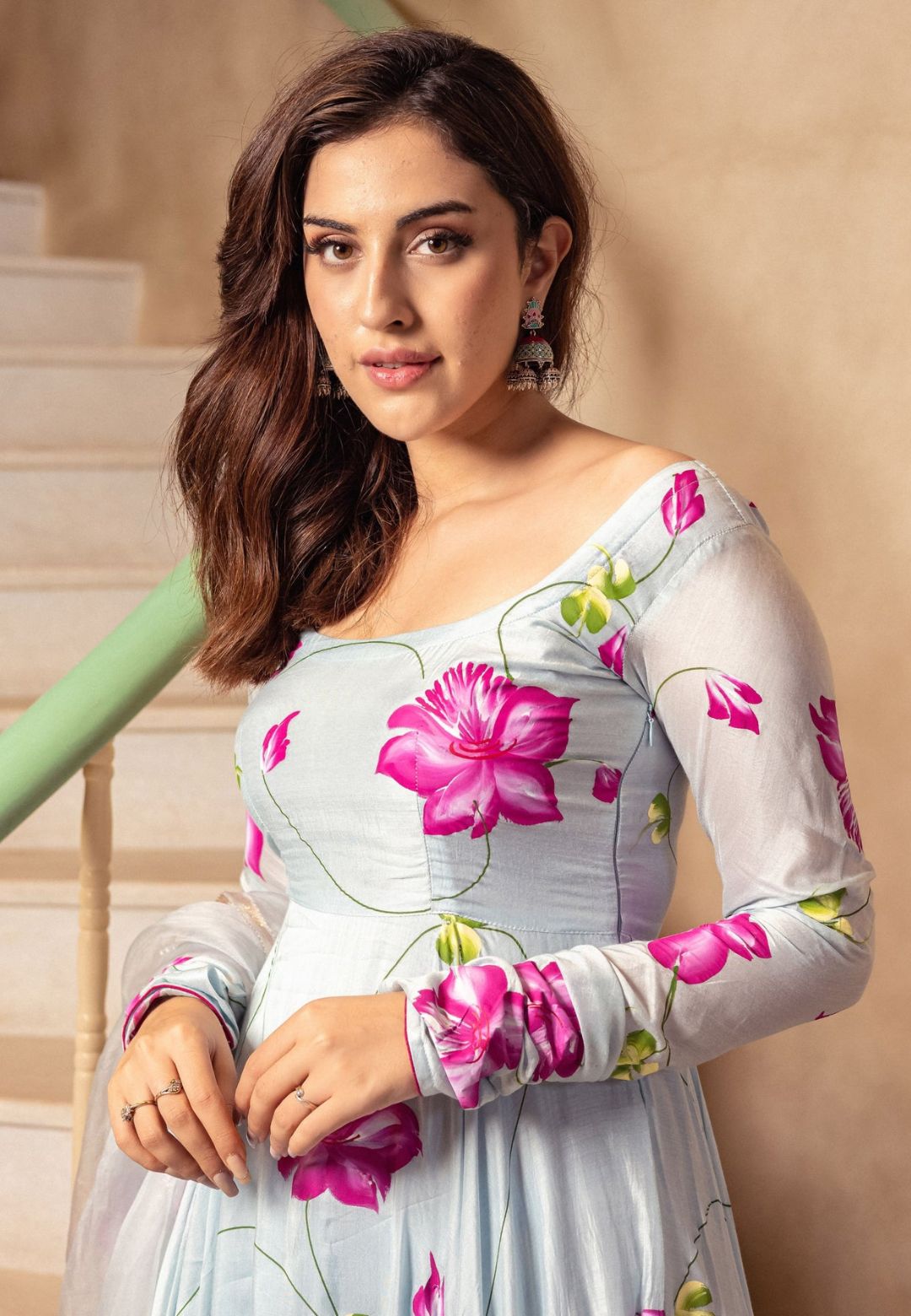 STONE BLUE VARARI COTTON SILK SUIT SET