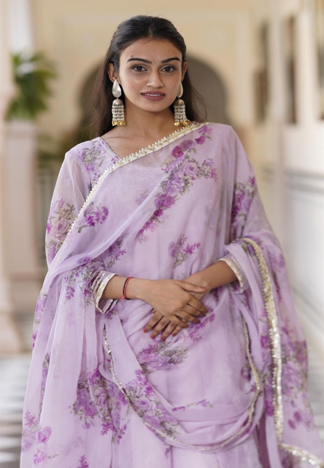 GULABI LILAC ANARKALI SUIT SET