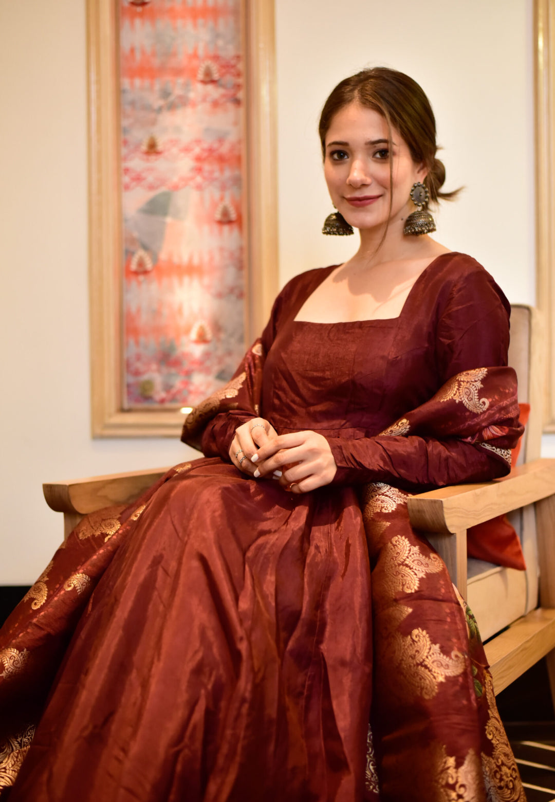 BROWN UTSAV ANARKALI SET