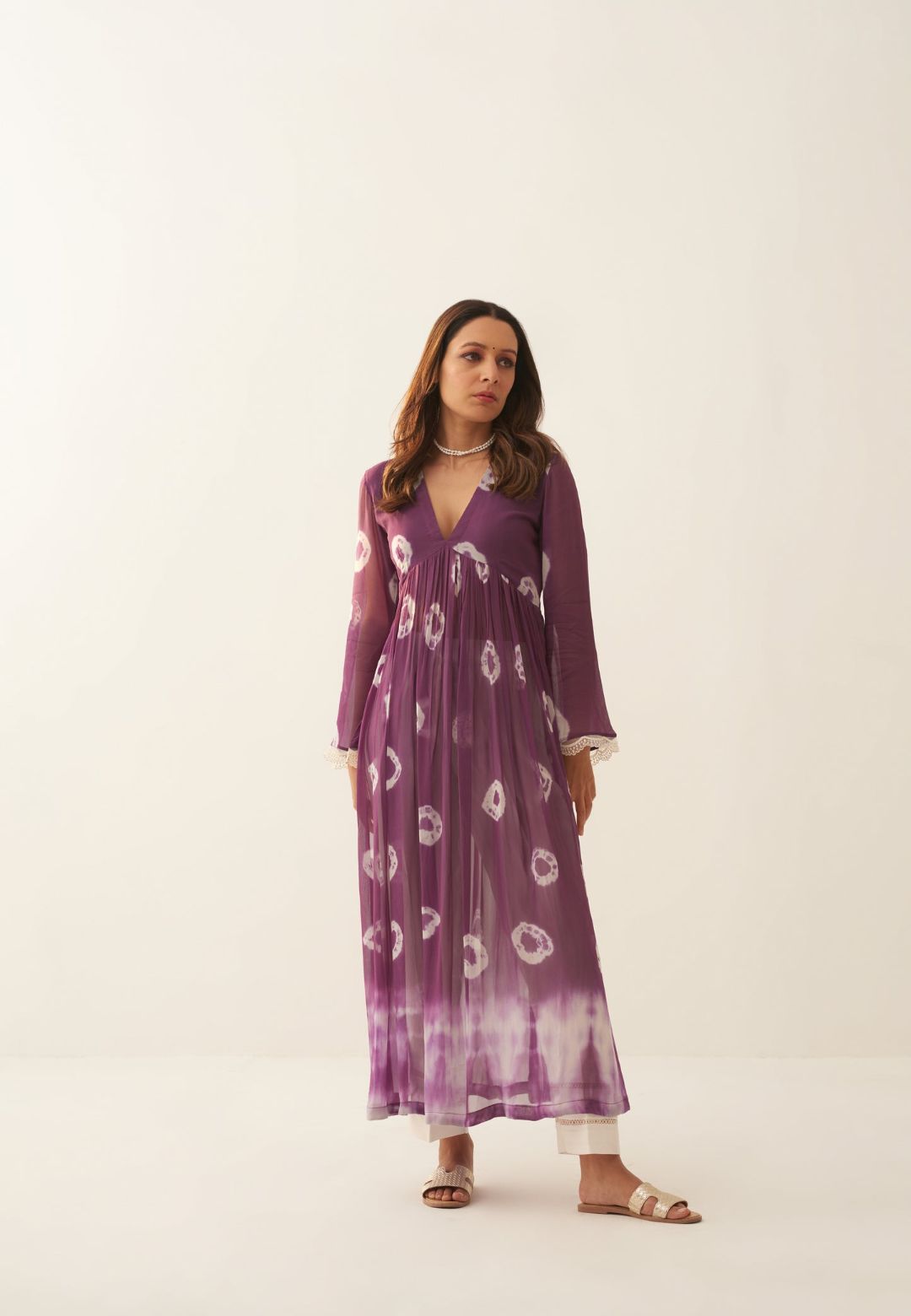 PURPLE MAUVE SHIBORI KURTA SET