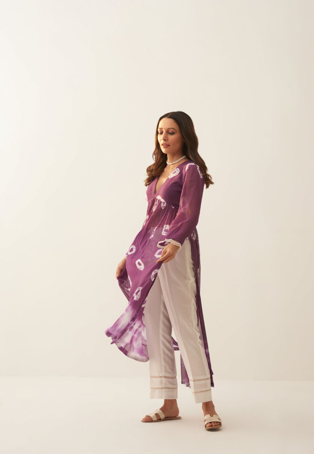 PURPLE MAUVE SHIBORI KURTA SET